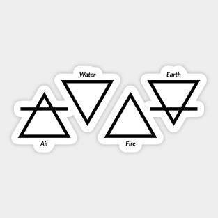 Air Fire Water Earth Four Elements Greek Triangle Symbols Sticker